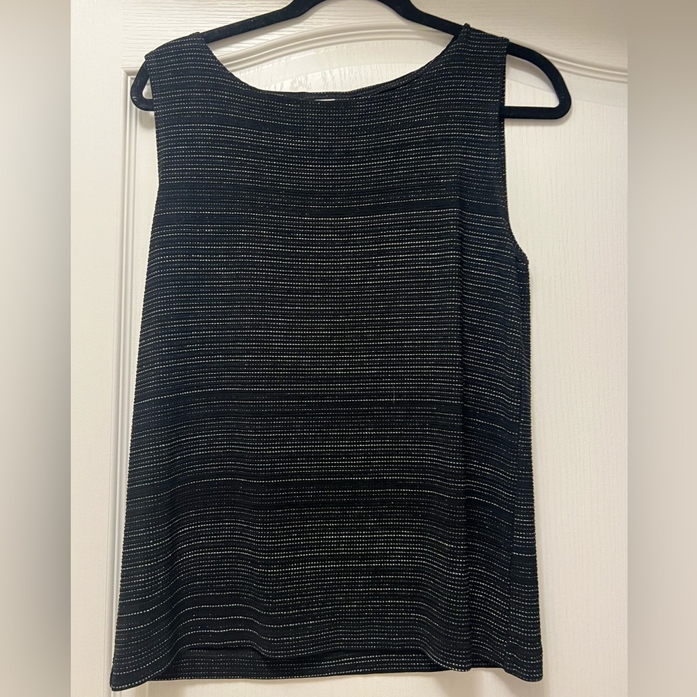 NWOT Chicos black and silver thread dress tank. Never worn.  Perfect condition.